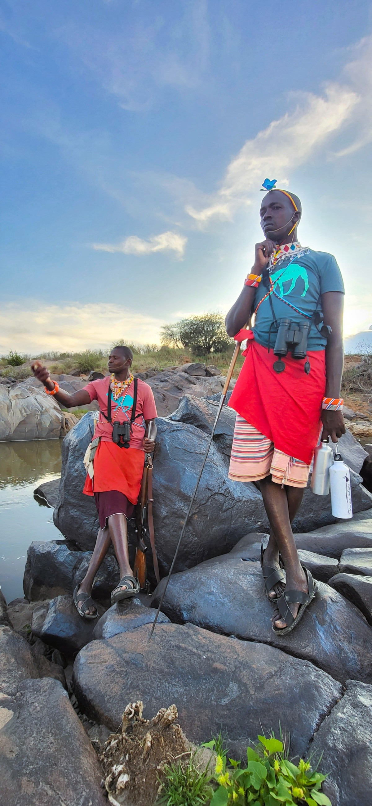 Paul og Gabriel, mine vandreguider i Laikipia, Kenya