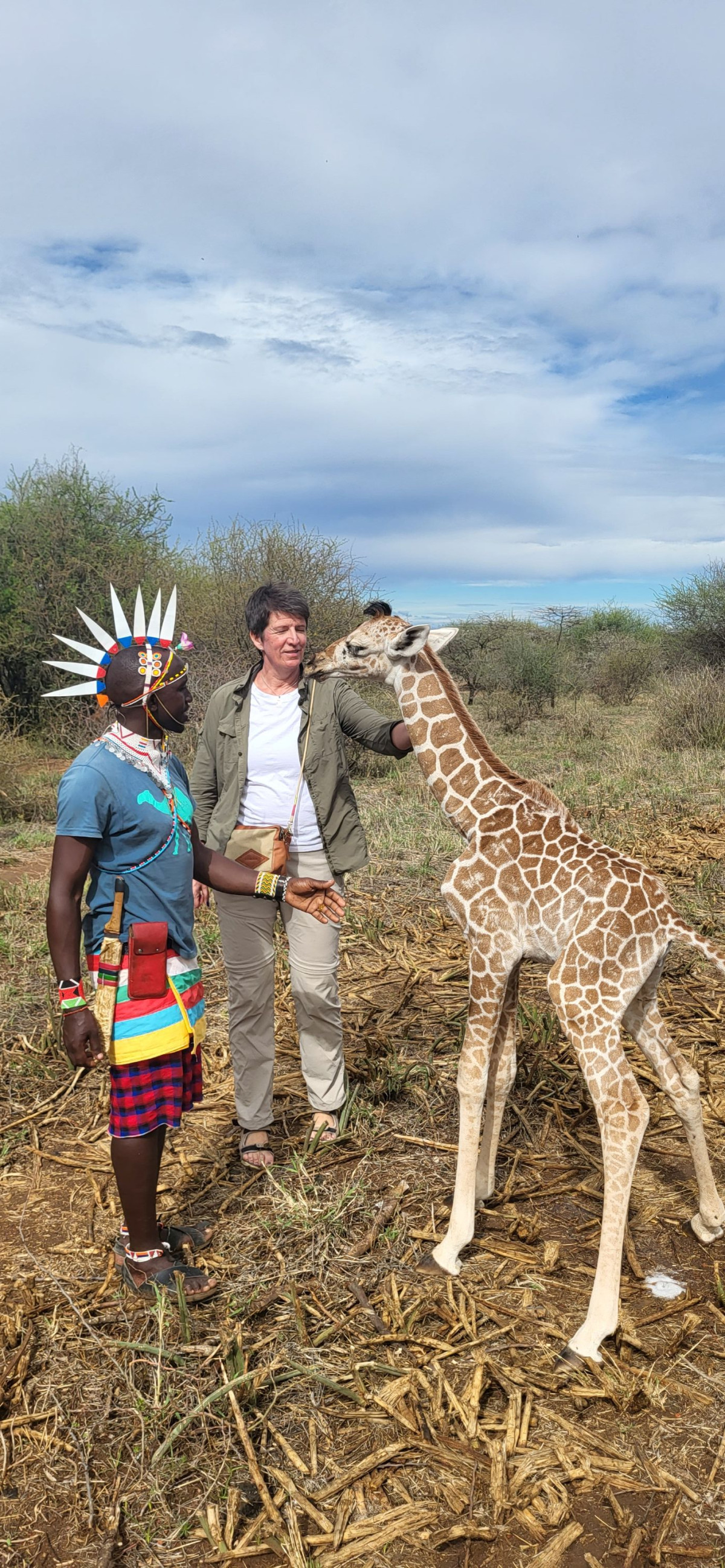 Paul, Mama Twiga og Baby Twiga, Laikipia, Kenya