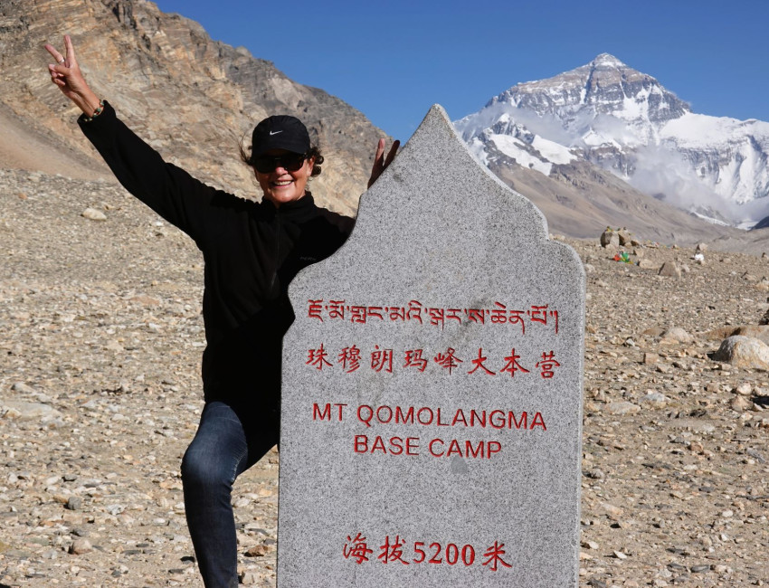 Kristi på Mt Everest Base Camp 